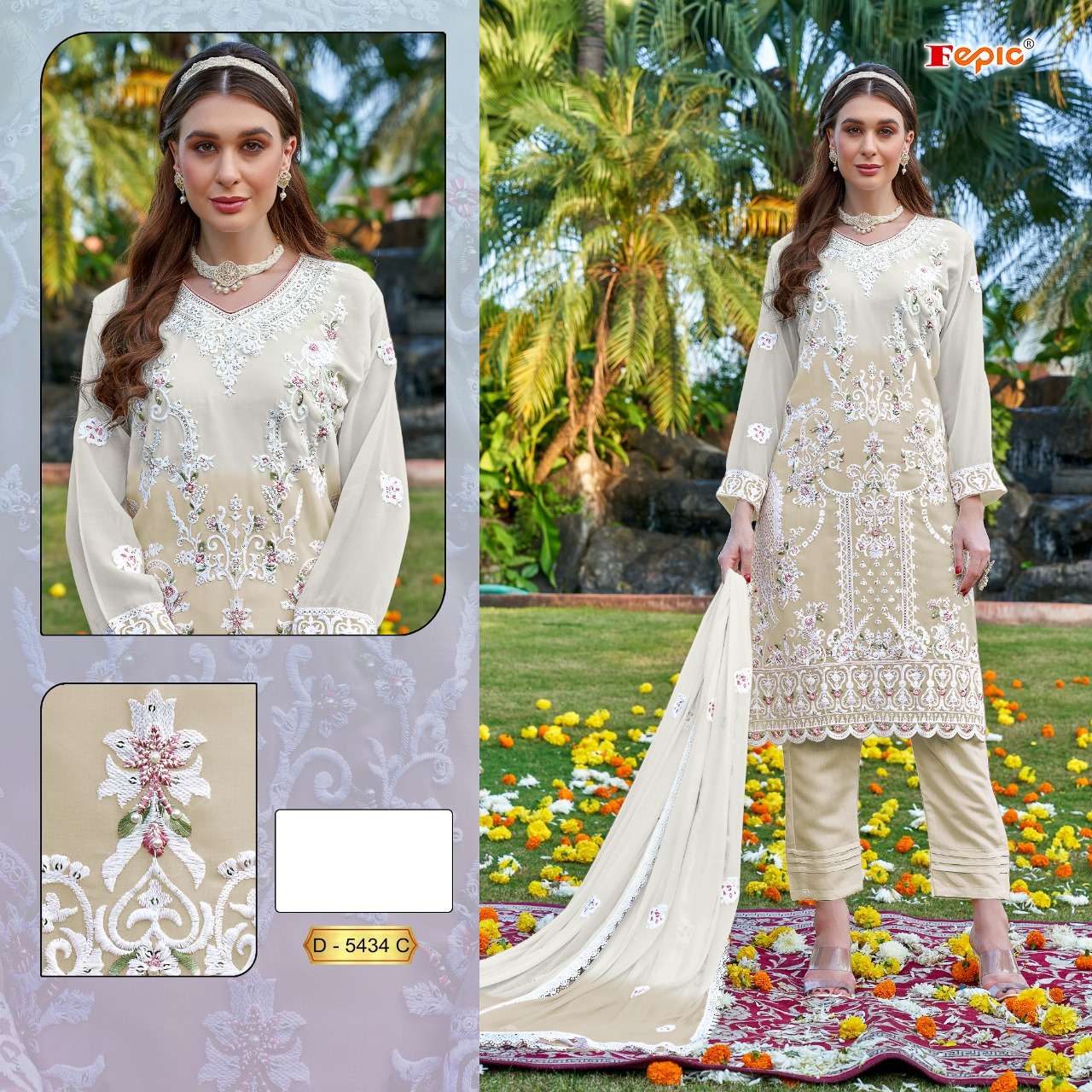 FEPIC ROSEMEEN D 5434 GEORGETTE EMBROIDERED PAKISTANI SUIT