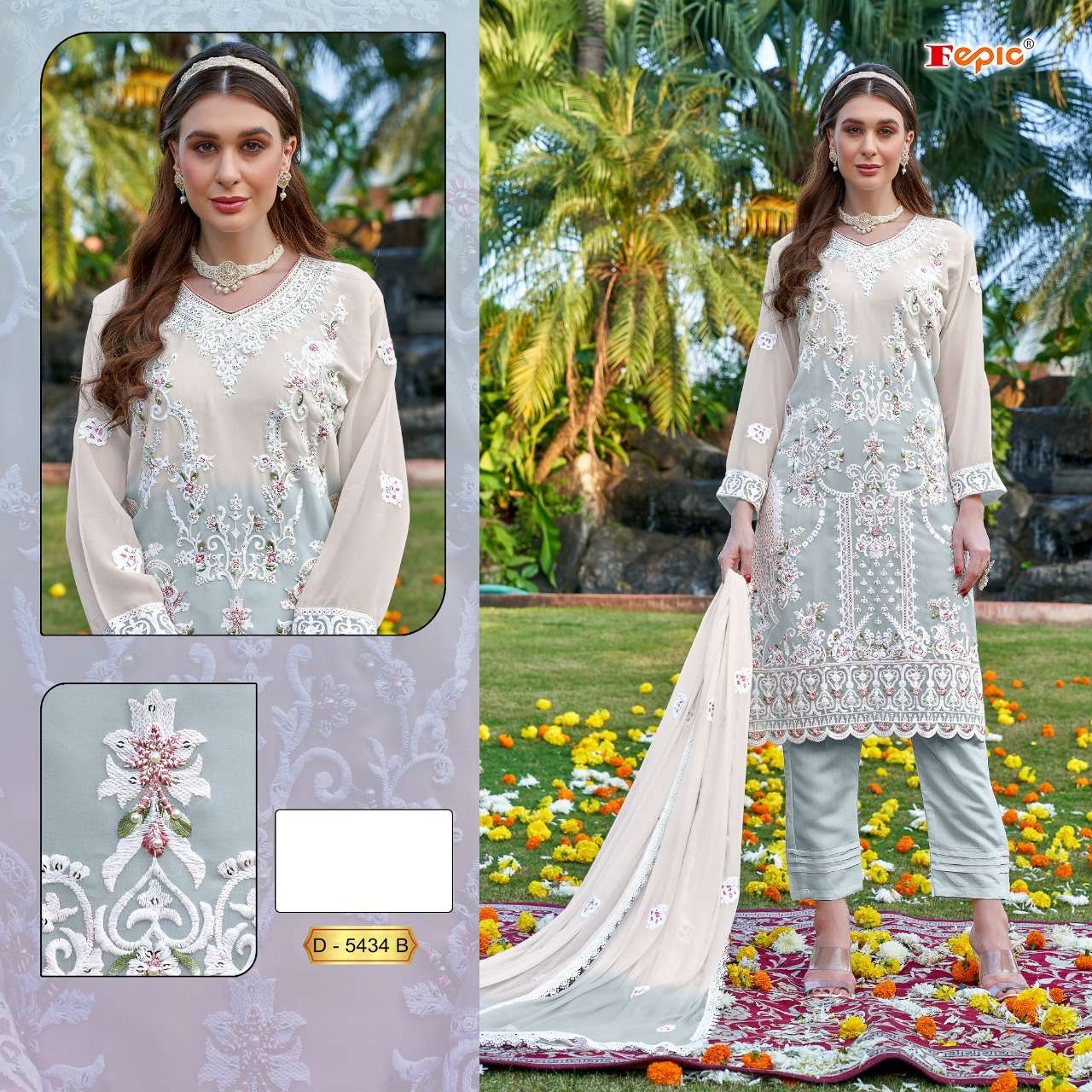 FEPIC ROSEMEEN D 5434 GEORGETTE EMBROIDERED PAKISTANI SUIT