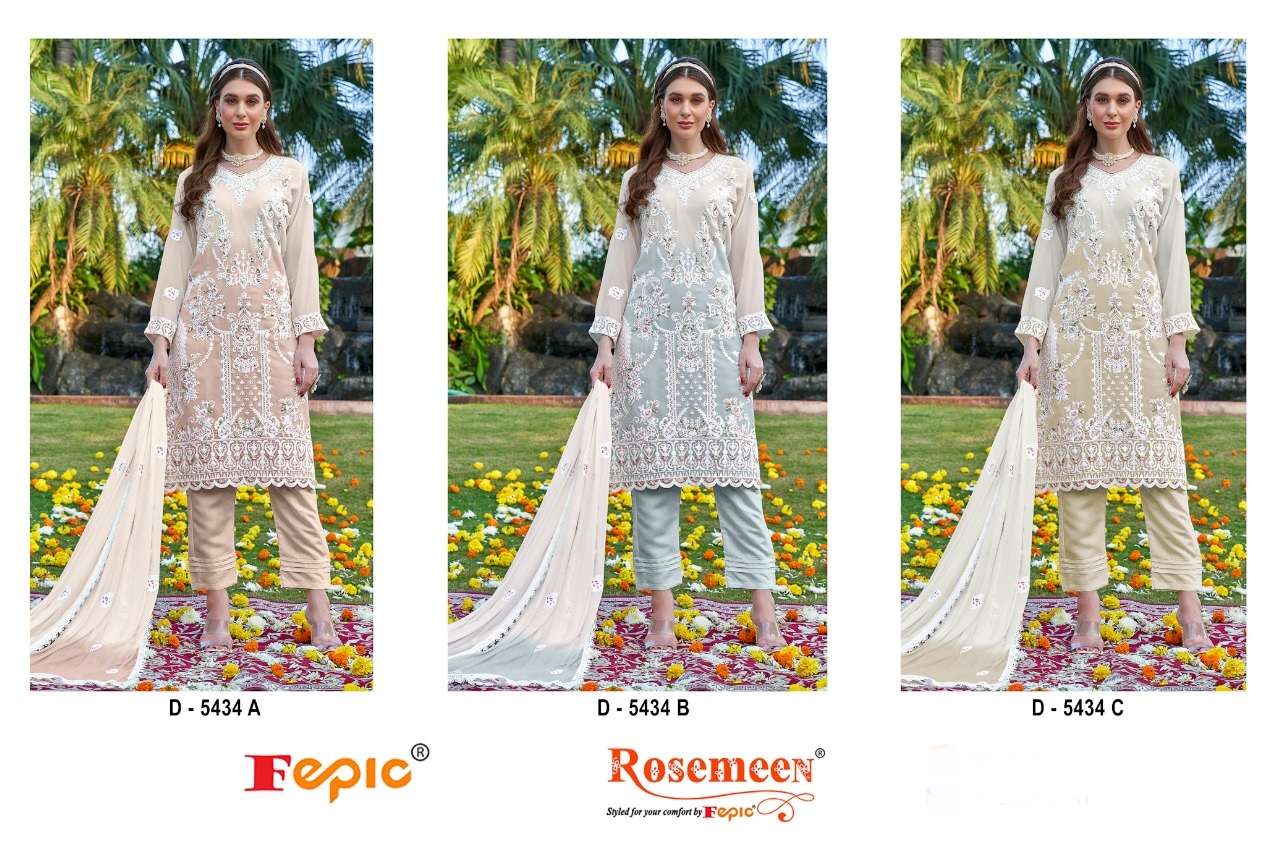 FEPIC ROSEMEEN D 5434 GEORGETTE EMBROIDERED PAKISTANI SUIT