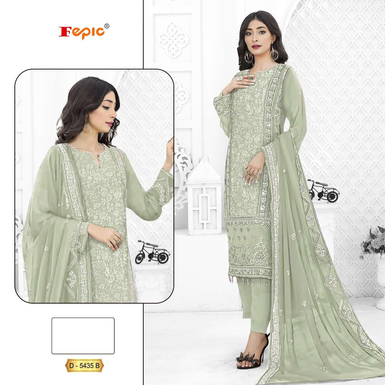 FEPIC ROSEMEEN D 5435 GEORGETTE DESIGNER WORK FANCY SUIT
