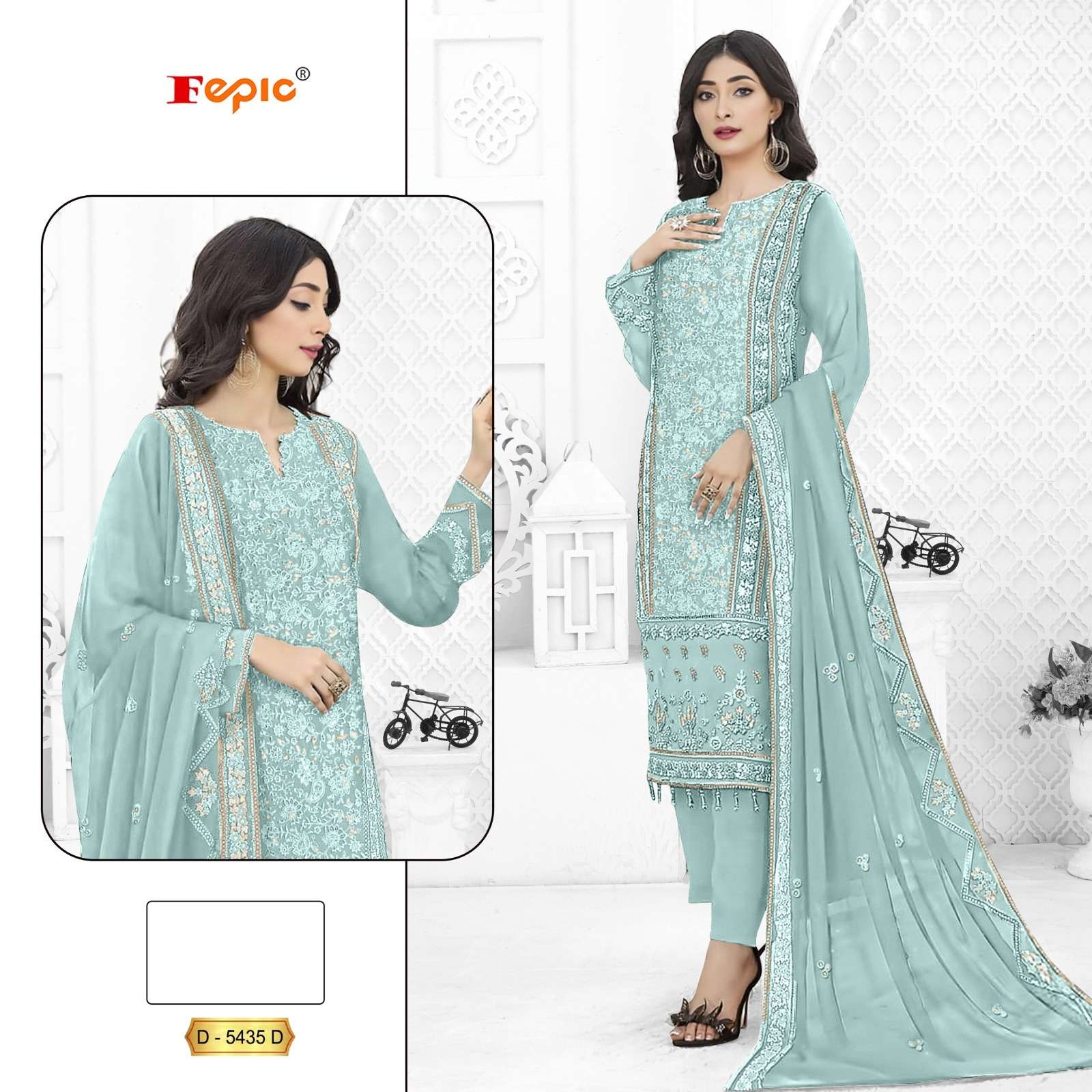 FEPIC ROSEMEEN D 5435 GEORGETTE DESIGNER WORK FANCY SUIT