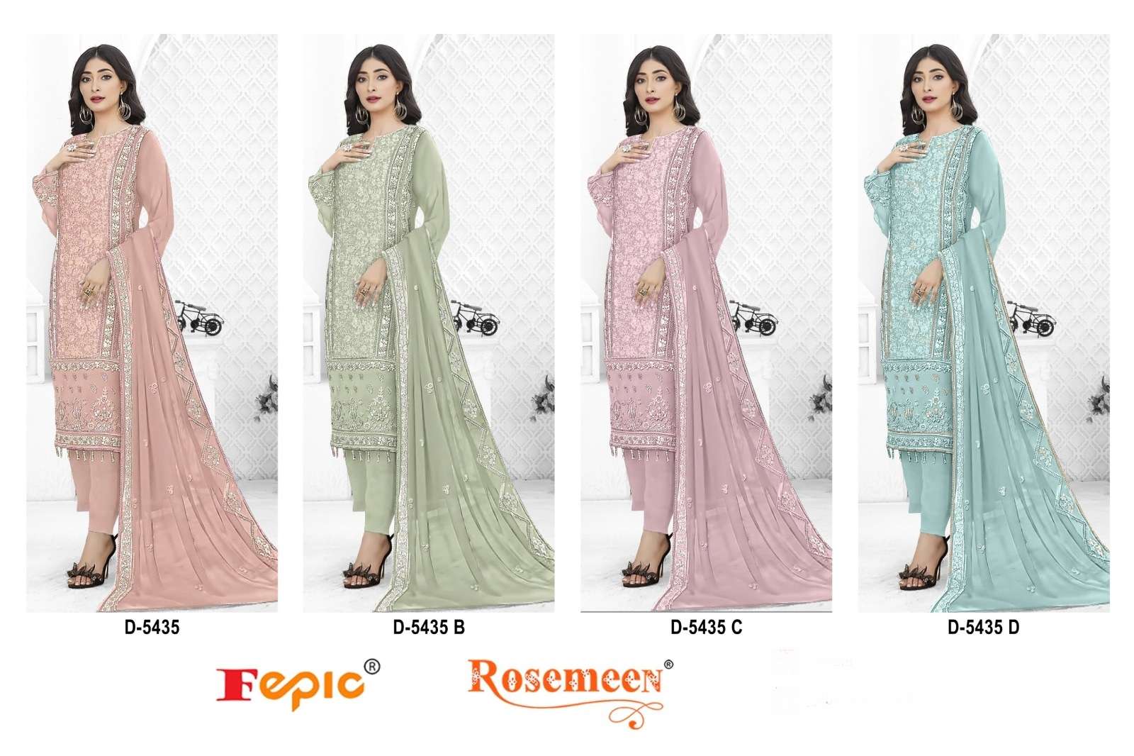FEPIC ROSEMEEN D 5435 GEORGETTE DESIGNER WORK FANCY SUIT