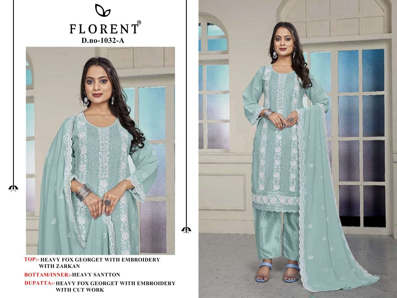 FLORENT D NO 1032 GEORGETTE DESIGNER PAKISTANI SUIT