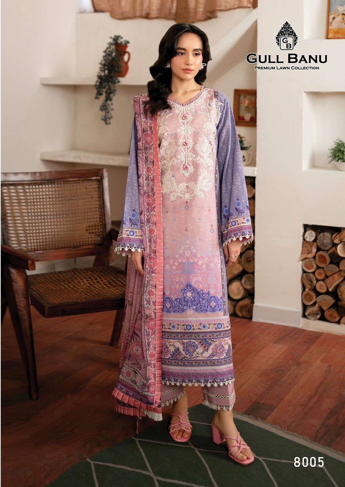 GULL AAHMED GULL BANU VOL 8 LAWN COTTON DIGITAL PRINTS SUIT