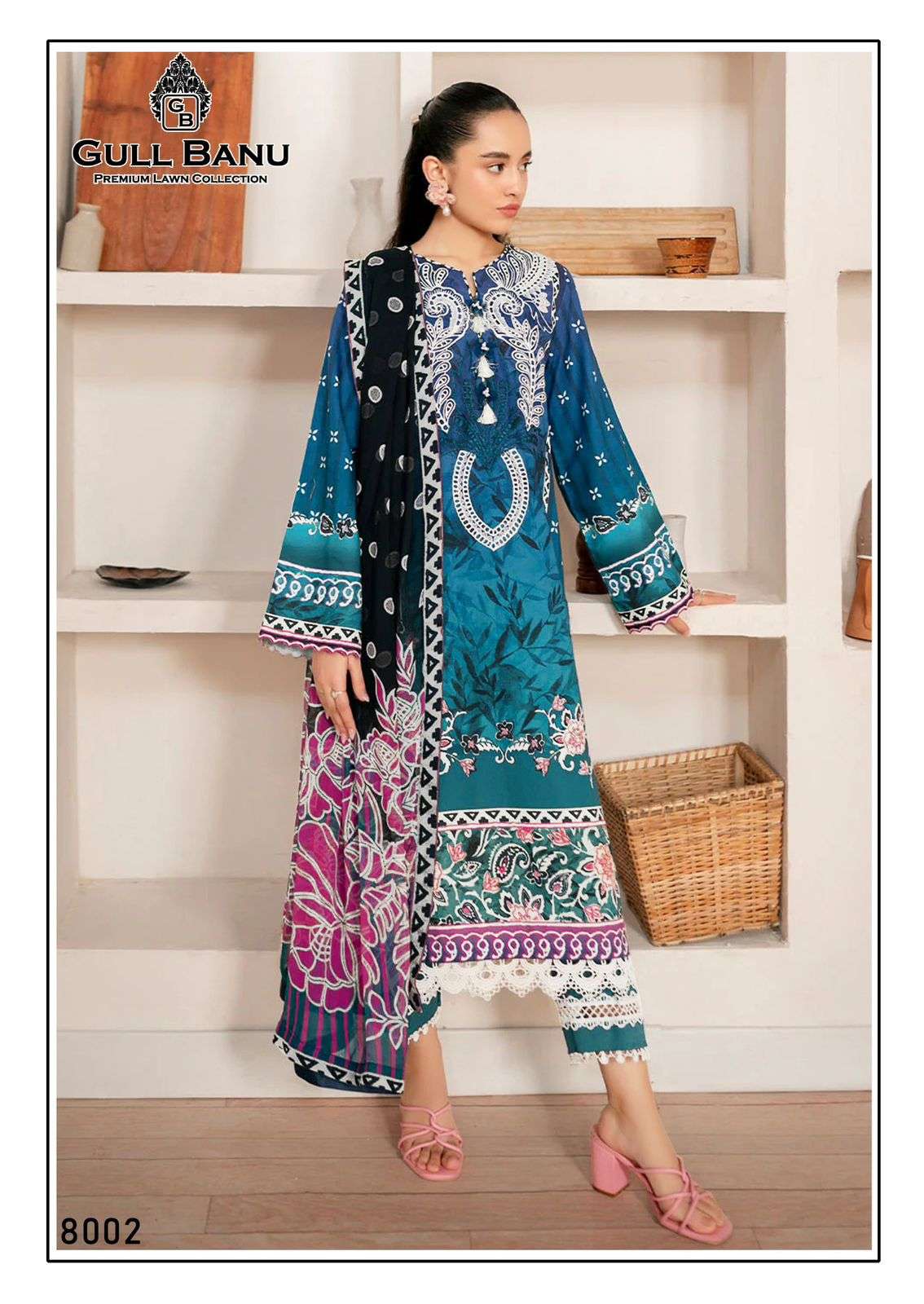 GULL AAHMED GULL BANU VOL 8 LAWN COTTON DIGITAL PRINTS SUIT