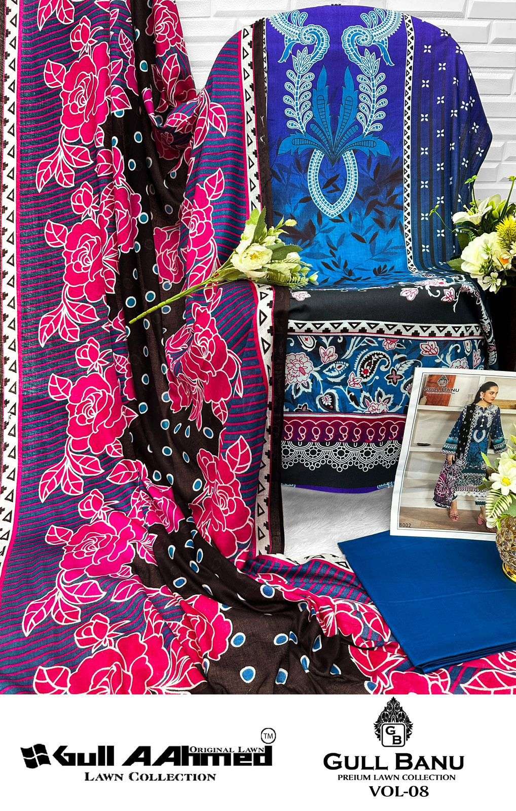 GULL AAHMED GULL BANU VOL 8 LAWN COTTON DIGITAL PRINTS SUIT