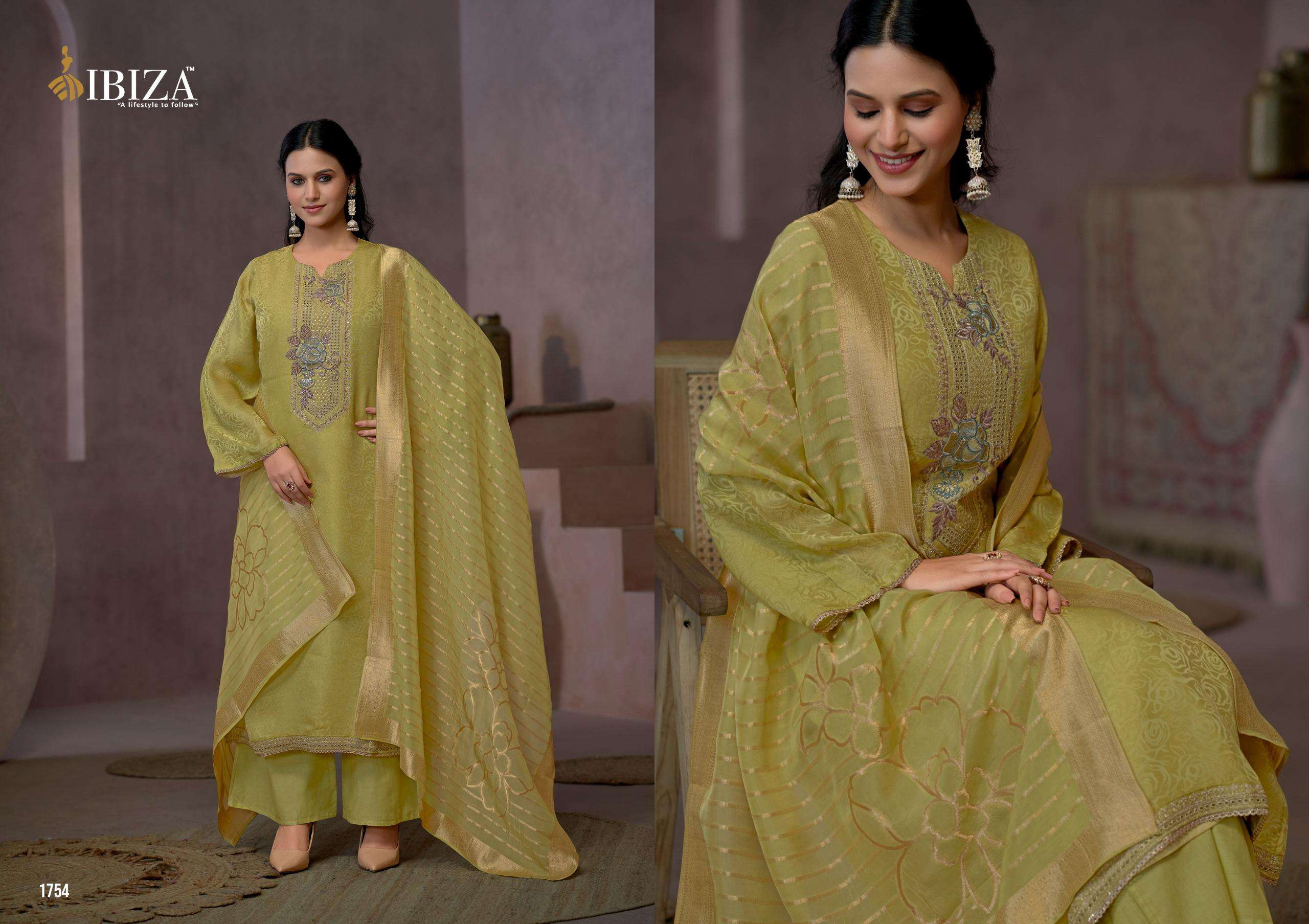 IBIZA SIGNATURE SILK JACQUARD DESIGNER TRADITIONAL WEAR LADIES SUIT
