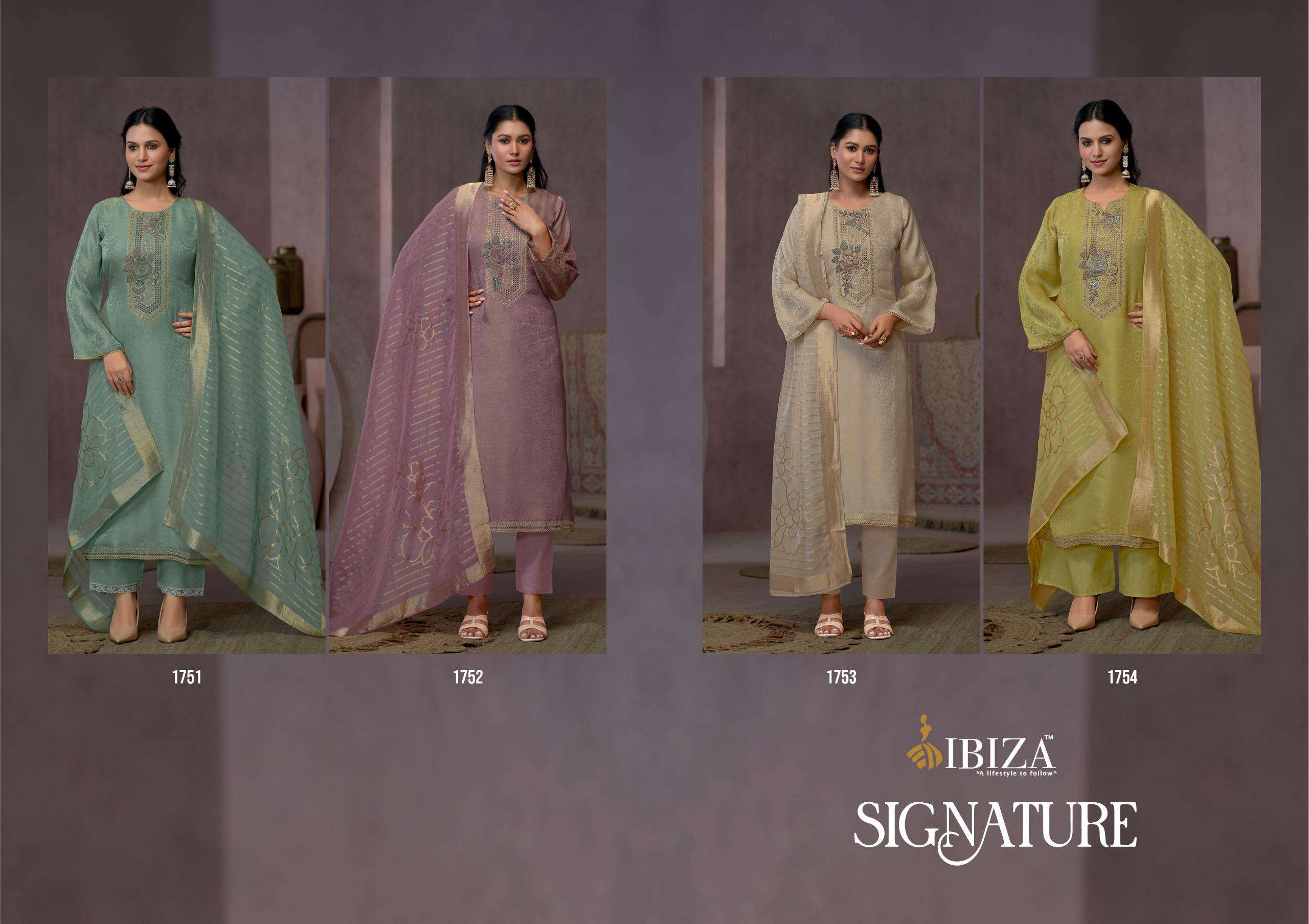 IBIZA SIGNATURE SILK JACQUARD DESIGNER TRADITIONAL WEAR LADIES SUIT