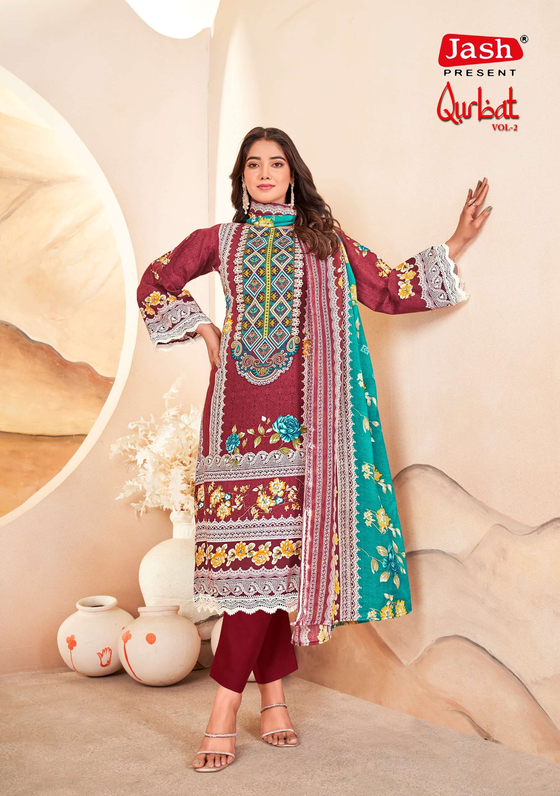 JASH QURBAT VOL 2 COTTON DIGITAL PRINTS SALWAR SUIT