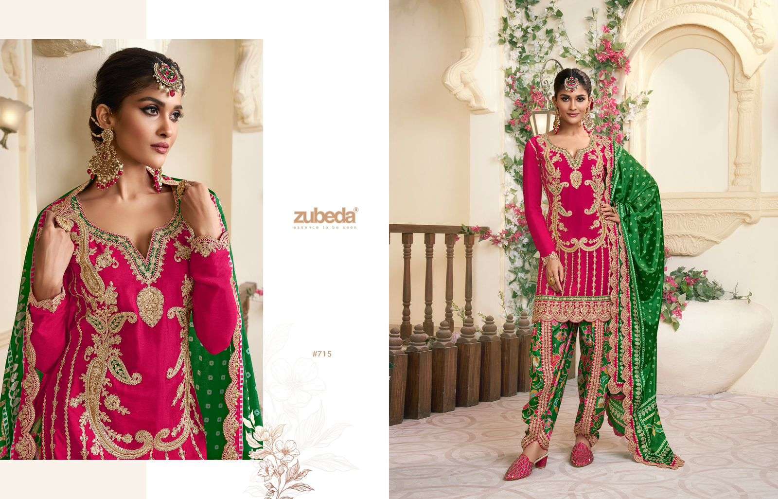 KALAMKARI ZUBEDA HEAVY EMBROIDERD FESTIVE WEAR LADIES SUIT