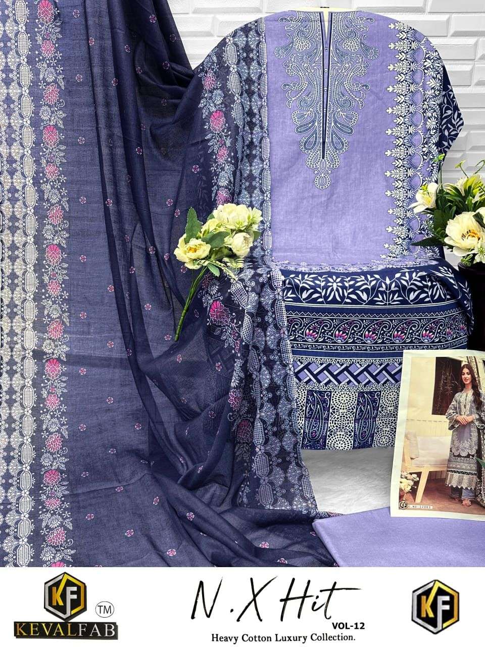 KEVAL FAB K KASHA NX HIT VOL 12 COTTON DIGITAL PRINT SALWAR SUIT