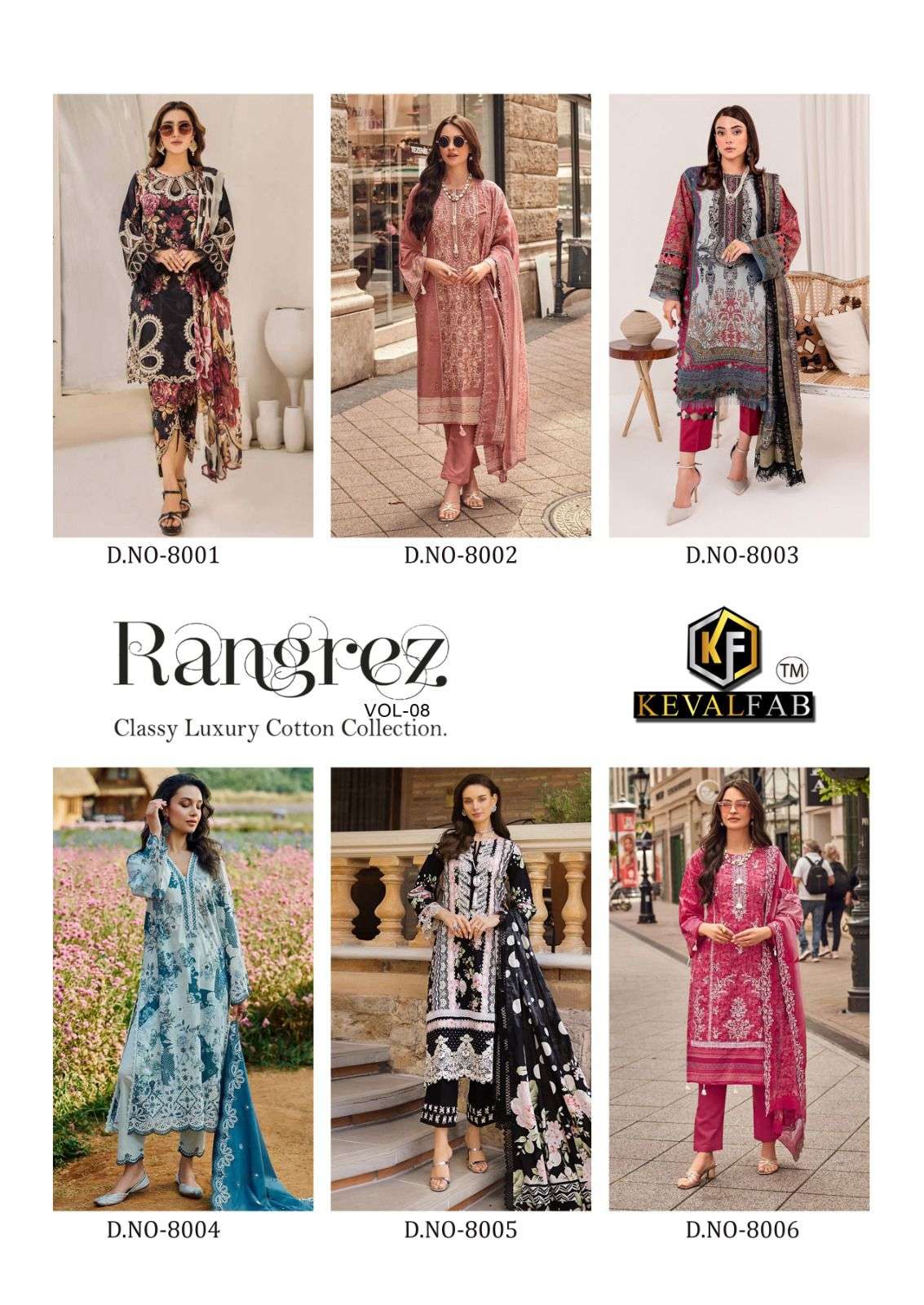 KEVAL FAB RANGREZ VOL 8 COTTON DIGITAL PRINTS SALWAR SUIT