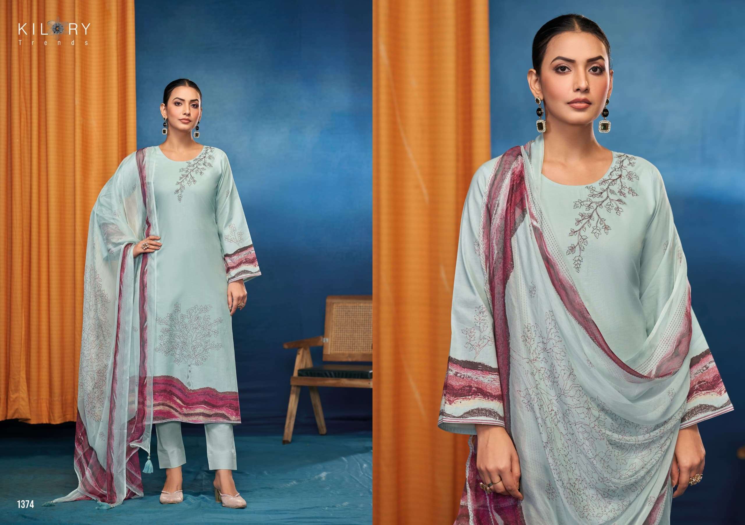 KILORY TRENDS ROYAL TOUCH LAWN COTTON FANCY WORK SUIT