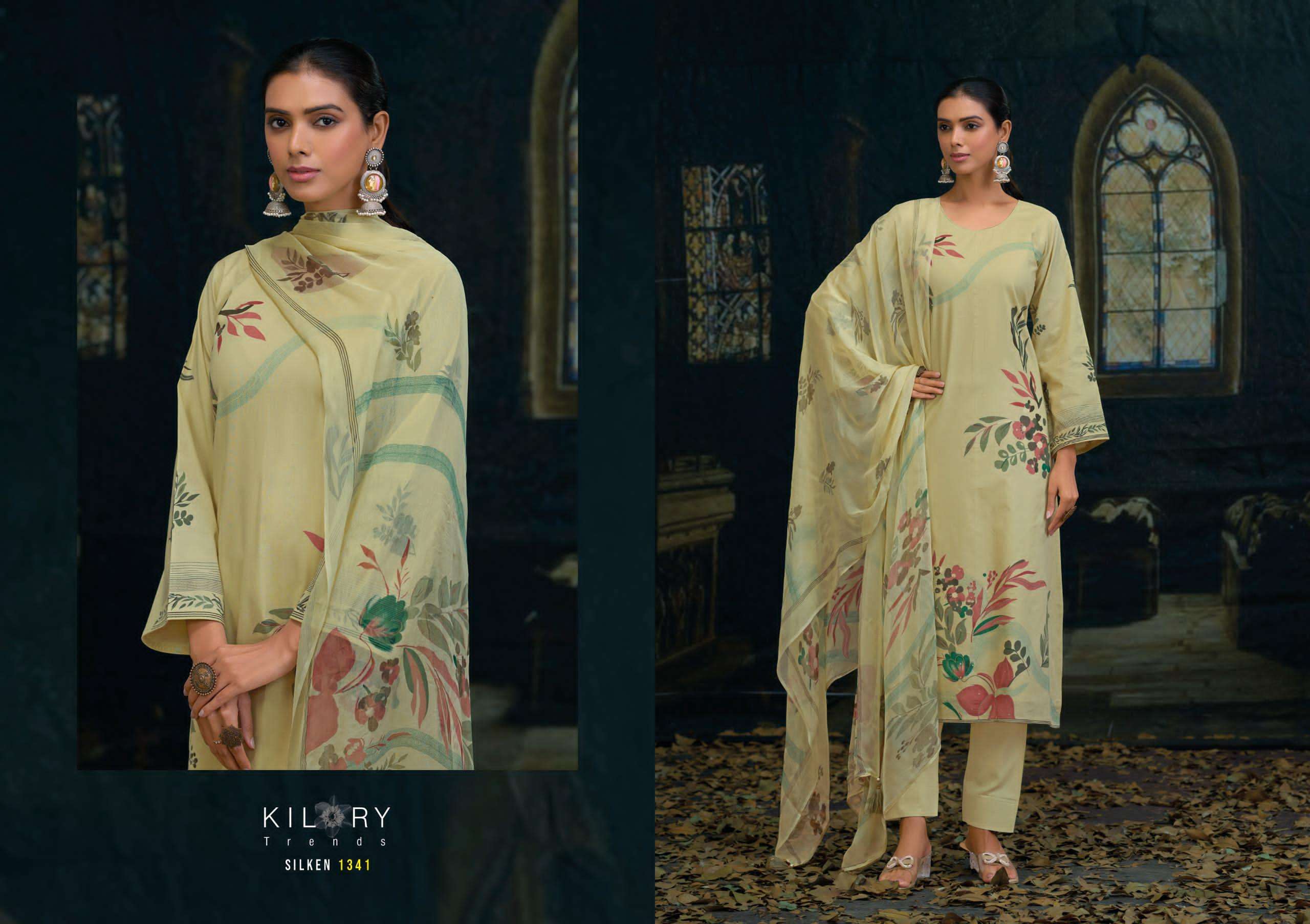 KILORY  TRENDS SILKEN LAWN COTTON FANCY HAND WORK SUIT