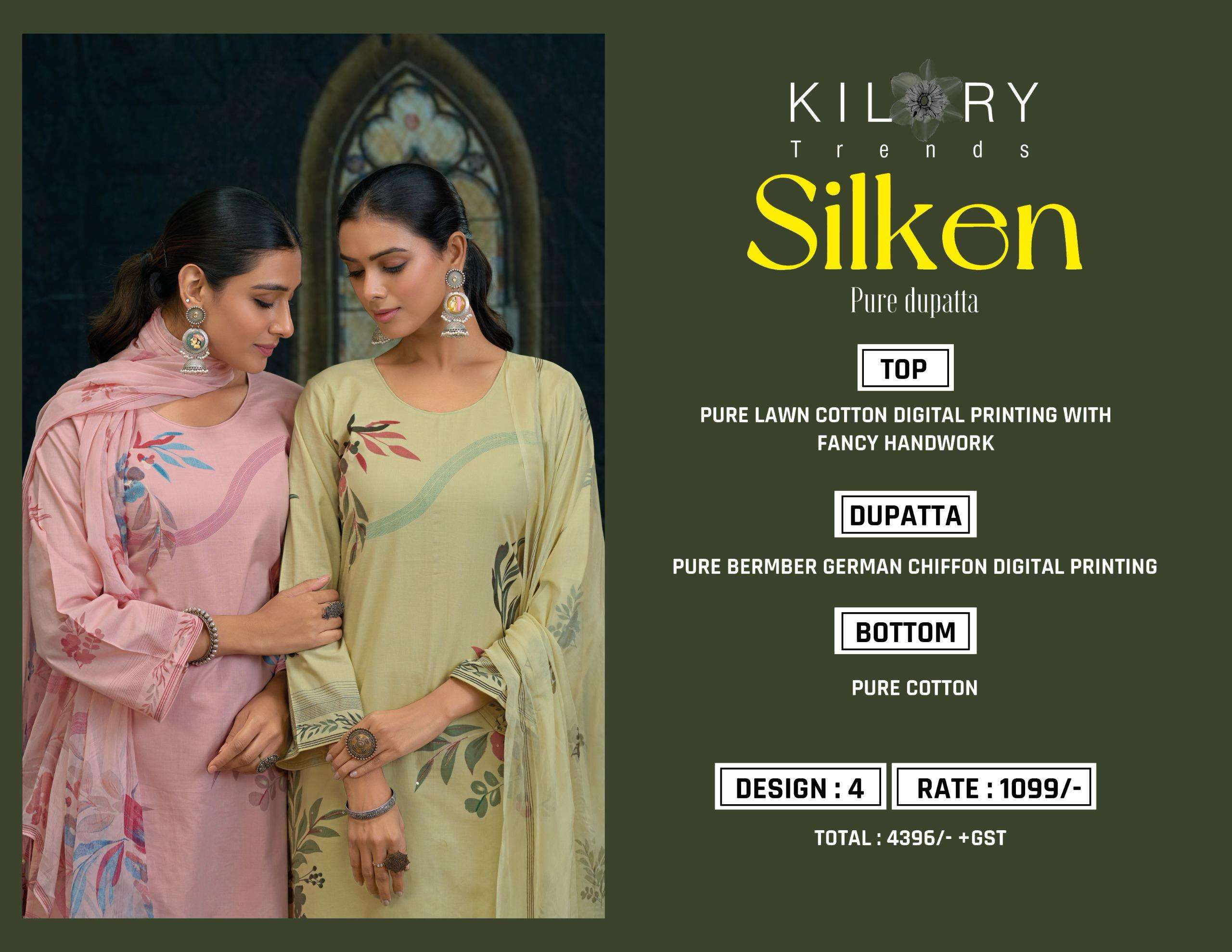 KILORY  TRENDS SILKEN LAWN COTTON FANCY HAND WORK SUIT