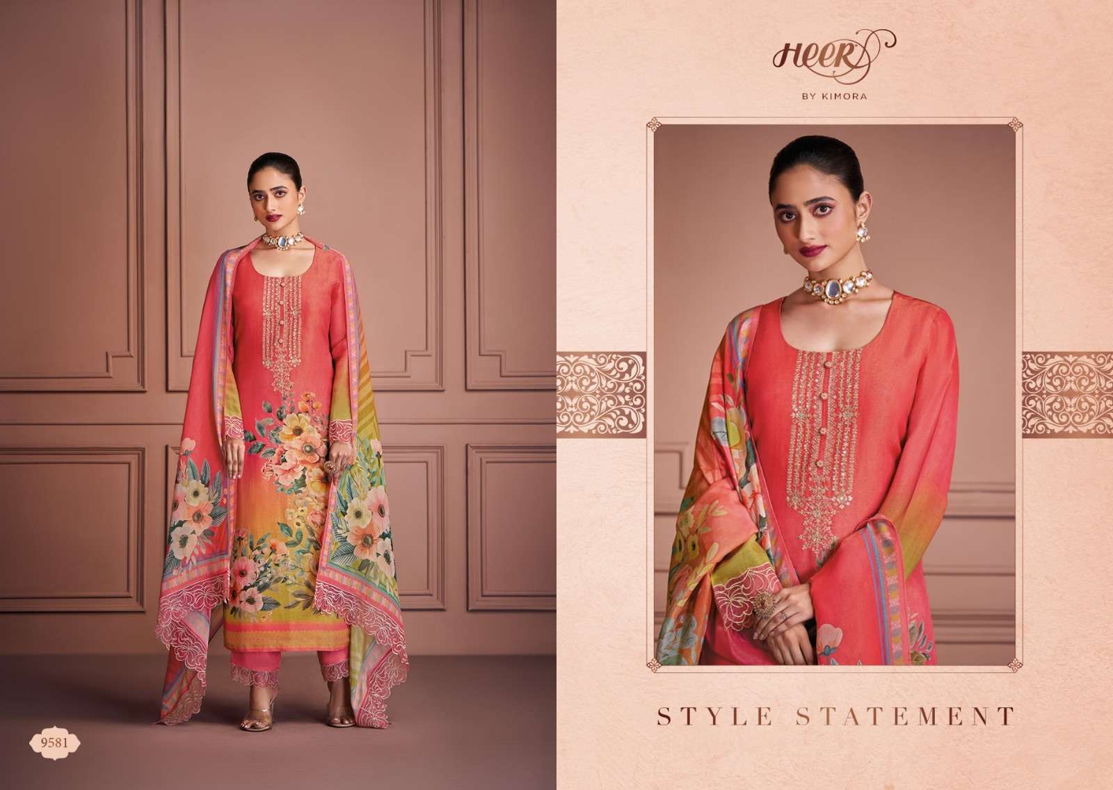 KIMORA HEER SAAJ MUSLIN HEAVY DESIGNER LADIES SUIT