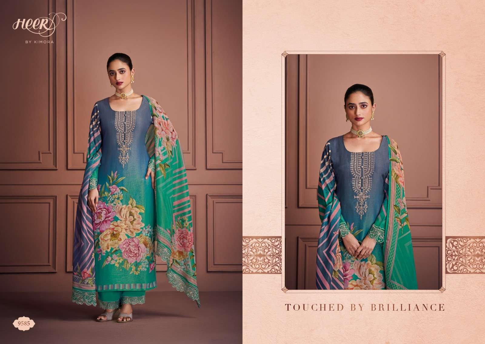 KIMORA HEER SAAJ MUSLIN HEAVY DESIGNER LADIES SUIT