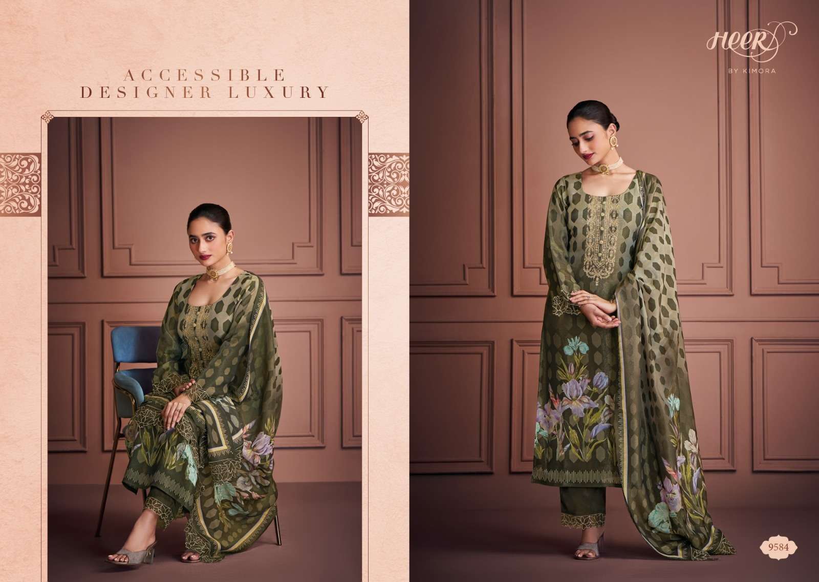 KIMORA HEER SAAJ MUSLIN HEAVY DESIGNER LADIES SUIT