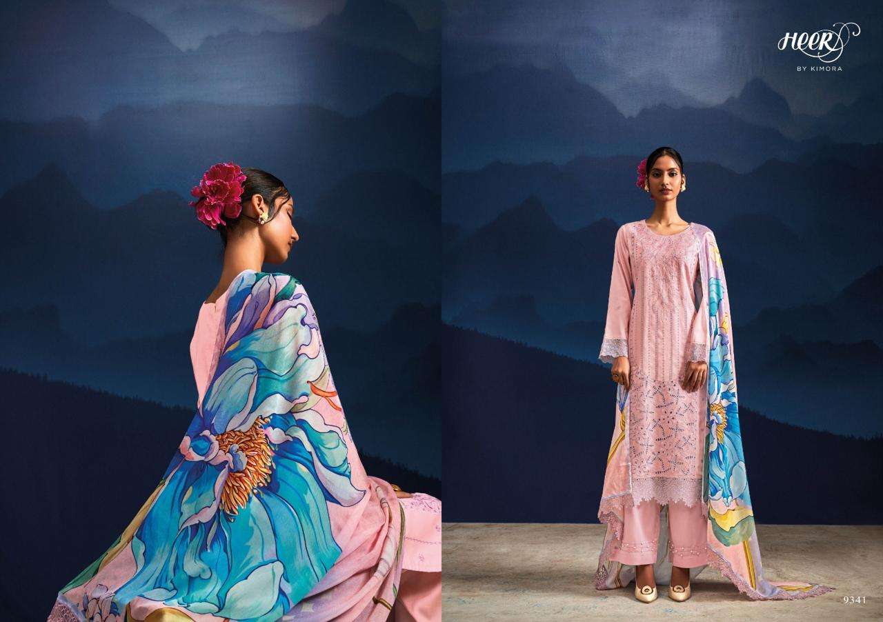 KIMORA HEER VAADI VOL 178 SATIN COTTON DESIGNER WORK SUIT