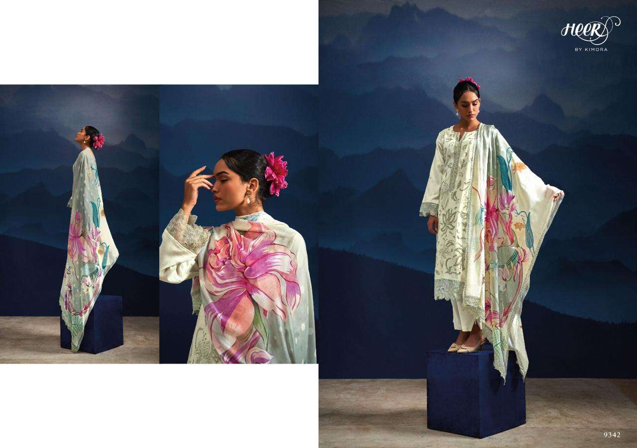 KIMORA HEER VAADI VOL 178 SATIN COTTON DESIGNER WORK SUIT
