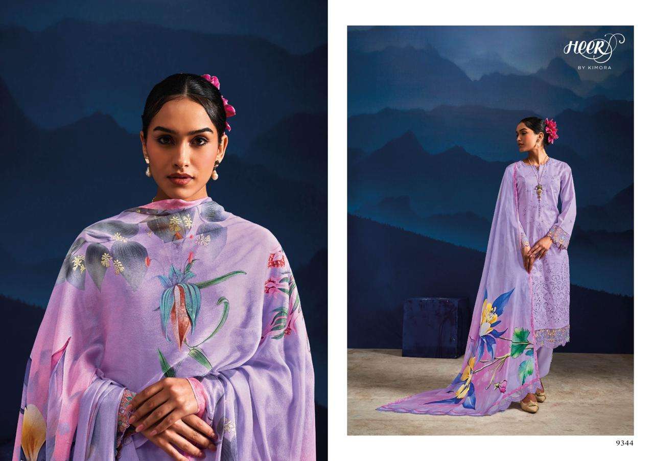 KIMORA HEER VAADI VOL 178 SATIN COTTON DESIGNER WORK SUIT