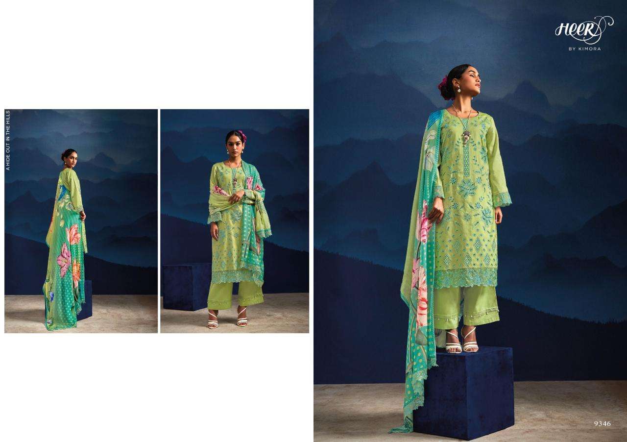 KIMORA HEER VAADI VOL 178 SATIN COTTON DESIGNER WORK SUIT