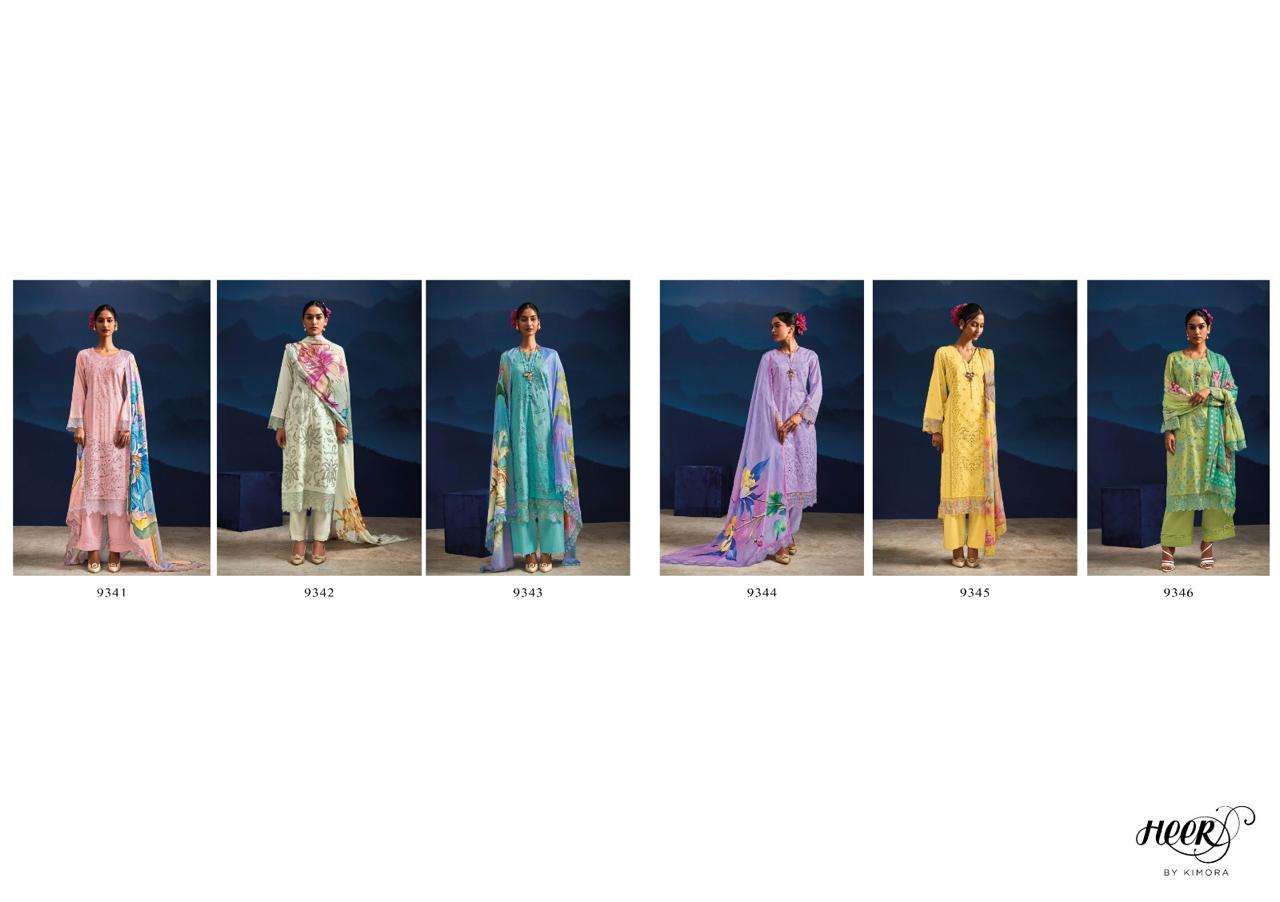 KIMORA HEER VAADI VOL 178 SATIN COTTON DESIGNER WORK SUIT