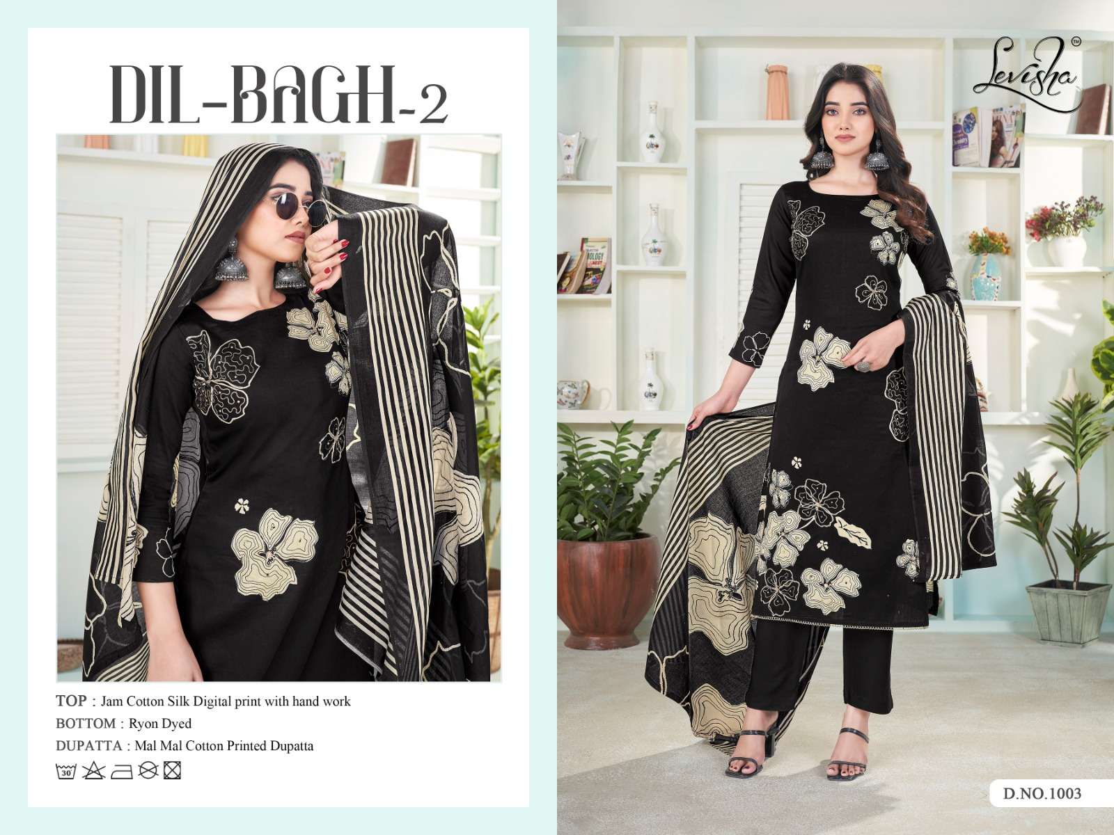 LEVISHA DIL BAGH VOL 2 COTTON PRINT WITH FANCY WORK SUIT