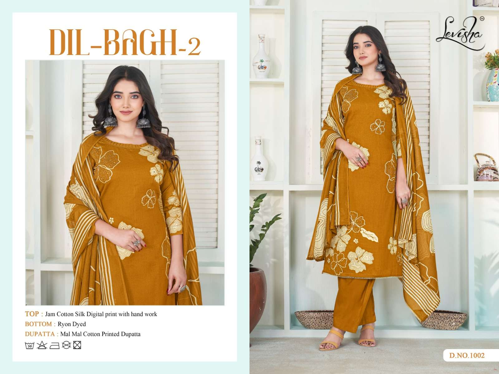 LEVISHA DIL BAGH VOL 2 COTTON PRINT WITH FANCY WORK SUIT