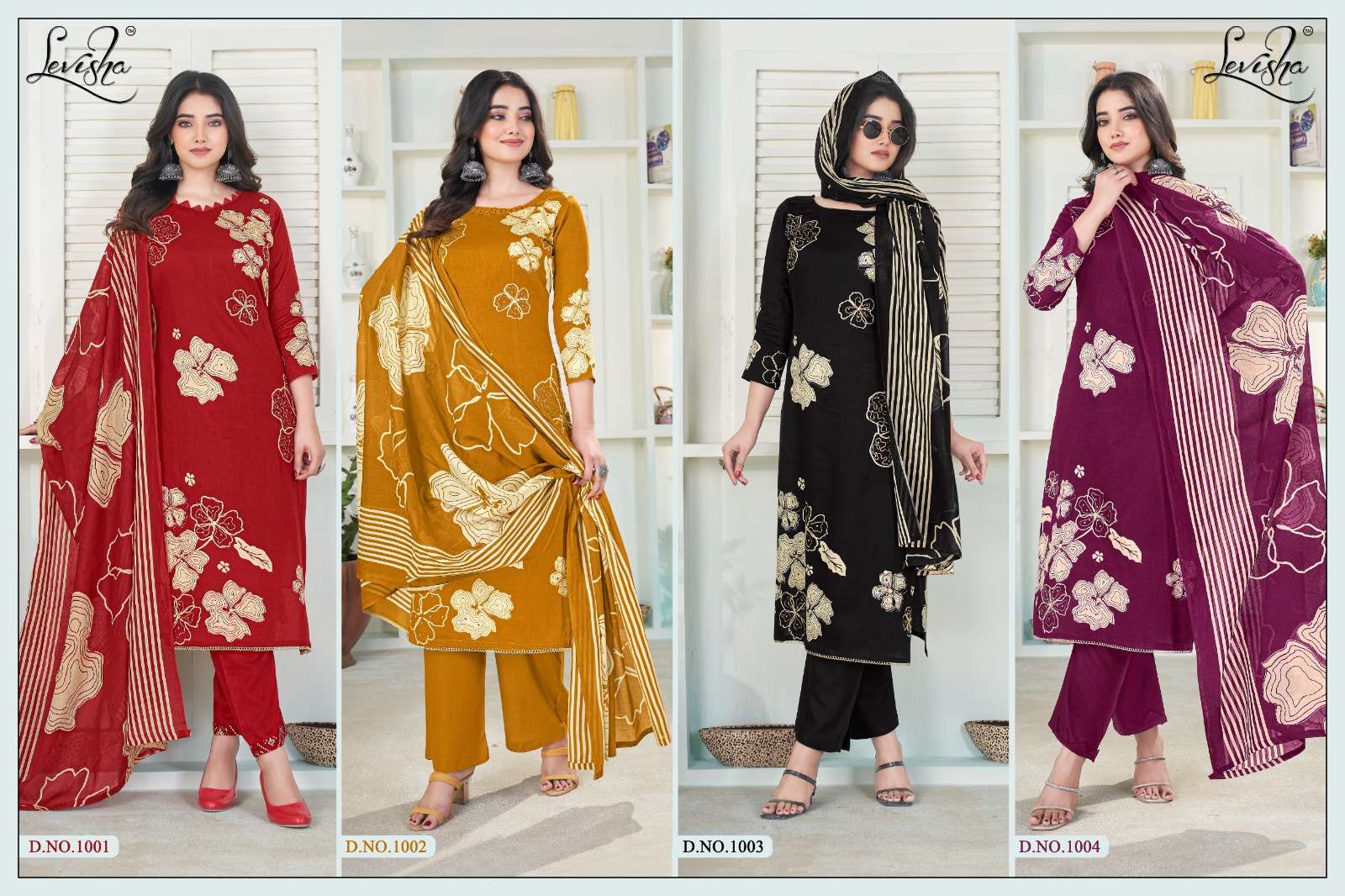 LEVISHA DIL BAGH VOL 2 COTTON PRINT WITH FANCY WORK SUIT