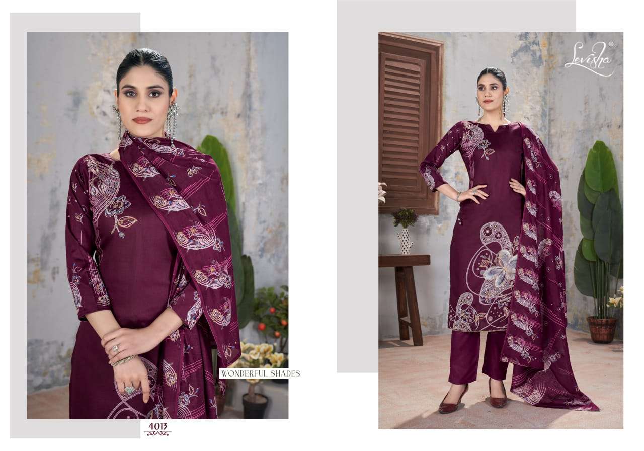 LEVISHA GULSHAN JAM COTTON DIGITA PRINT WITH HAND WORK SUIT