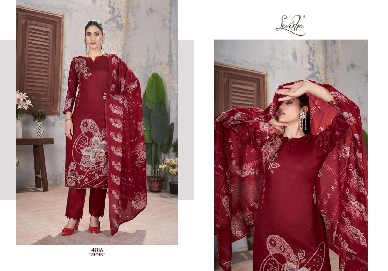 LEVISHA GULSHAN JAM COTTON DIGITA PRINT WITH HAND WORK SUIT