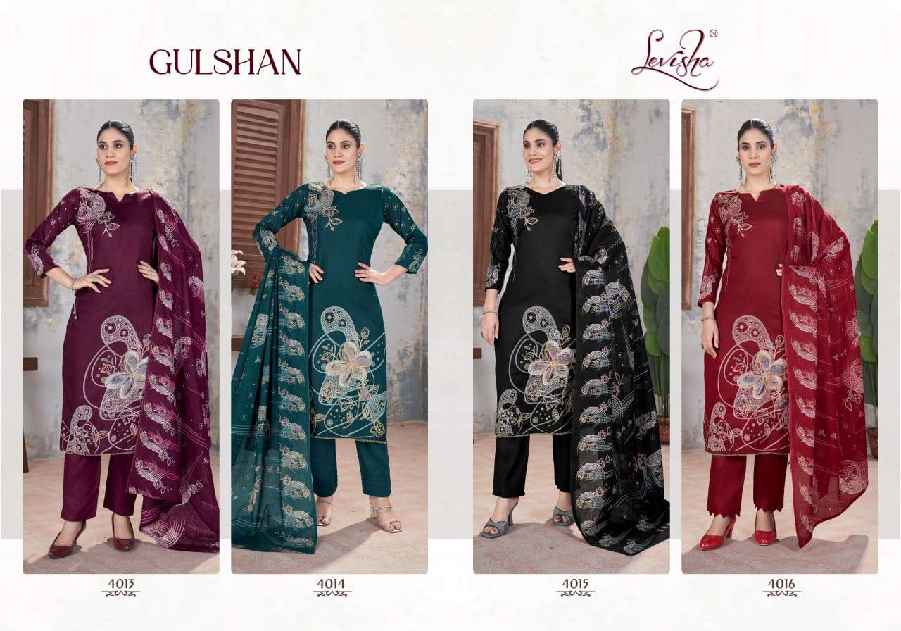LEVISHA GULSHAN JAM COTTON DIGITA PRINT WITH HAND WORK SUIT