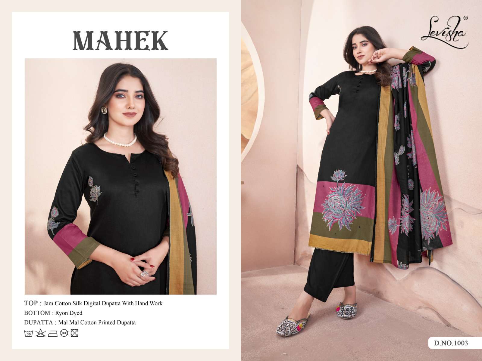 LEVISHA MAHEK JAM COTTON DIGITAL PRINT WITH FANCY WORK SUIT