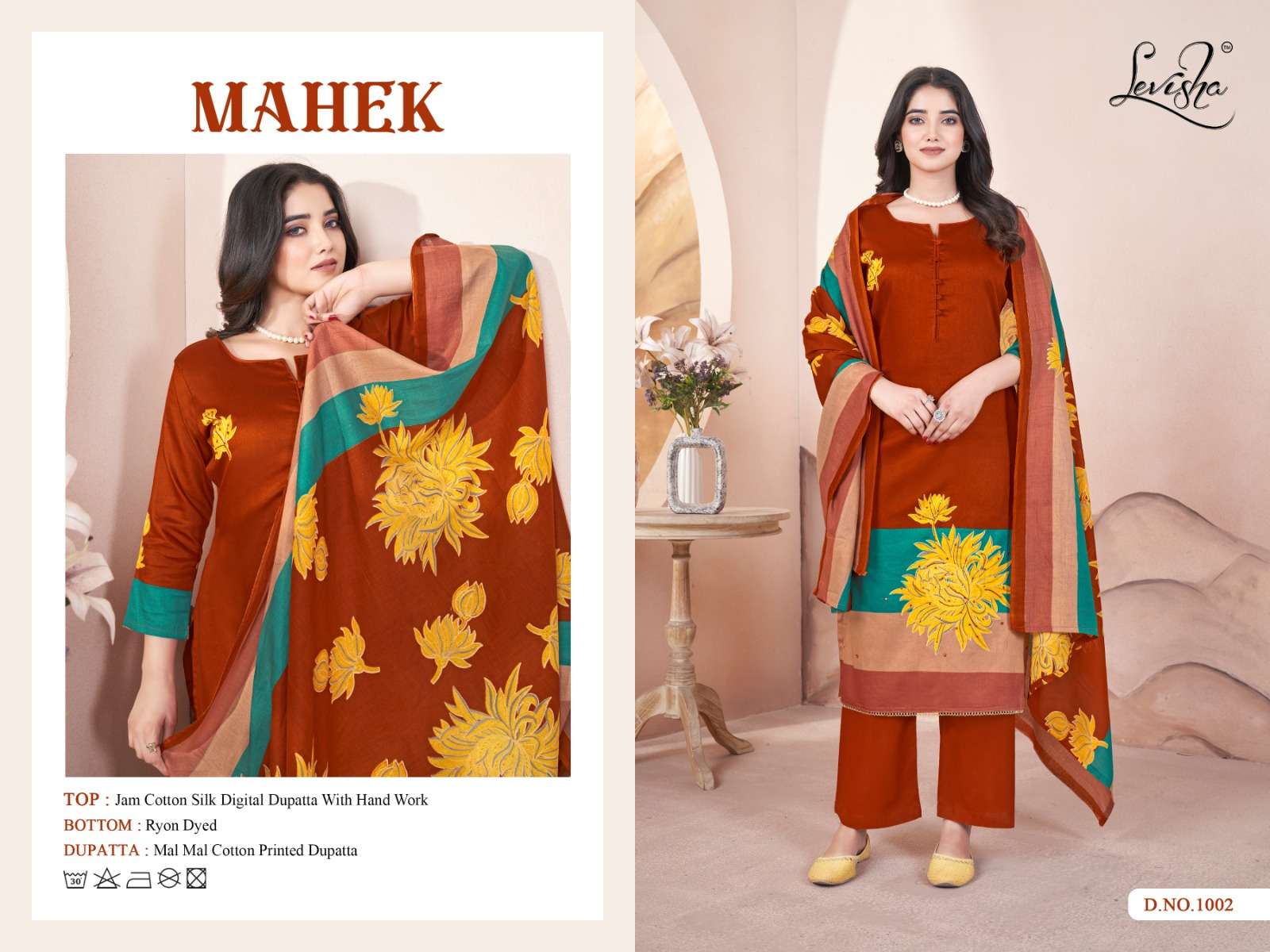 LEVISHA MAHEK JAM COTTON DIGITAL PRINT WITH FANCY WORK SUIT