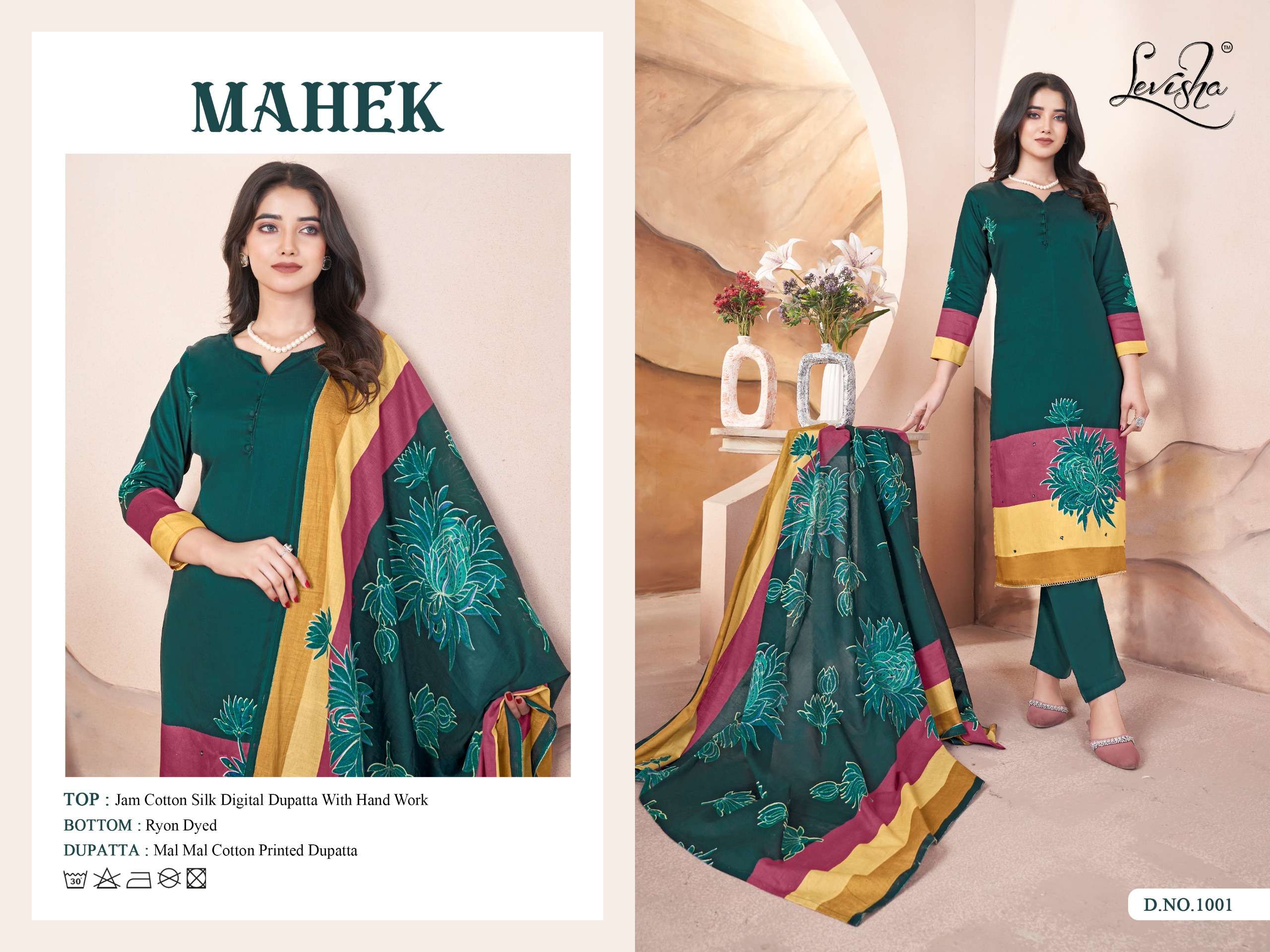 LEVISHA MAHEK JAM COTTON DIGITAL PRINT WITH FANCY WORK SUIT