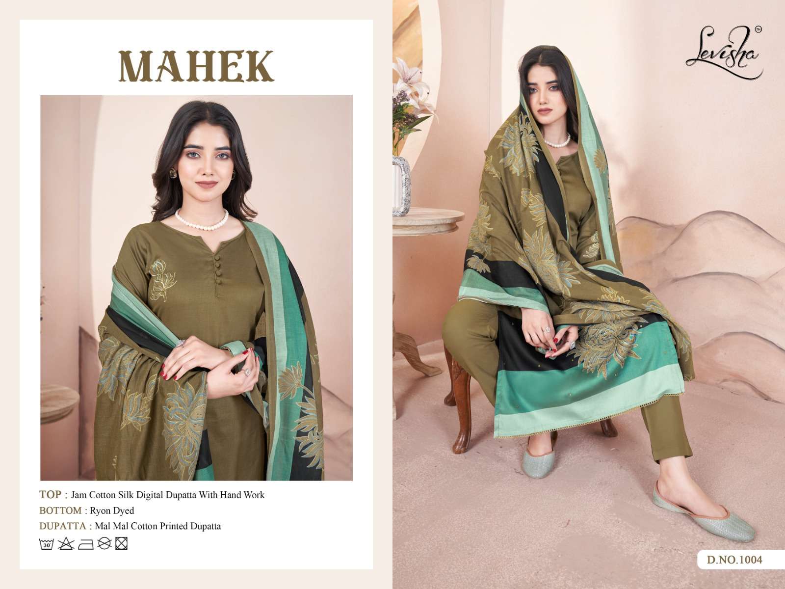 LEVISHA MAHEK JAM COTTON DIGITAL PRINT WITH FANCY WORK SUIT