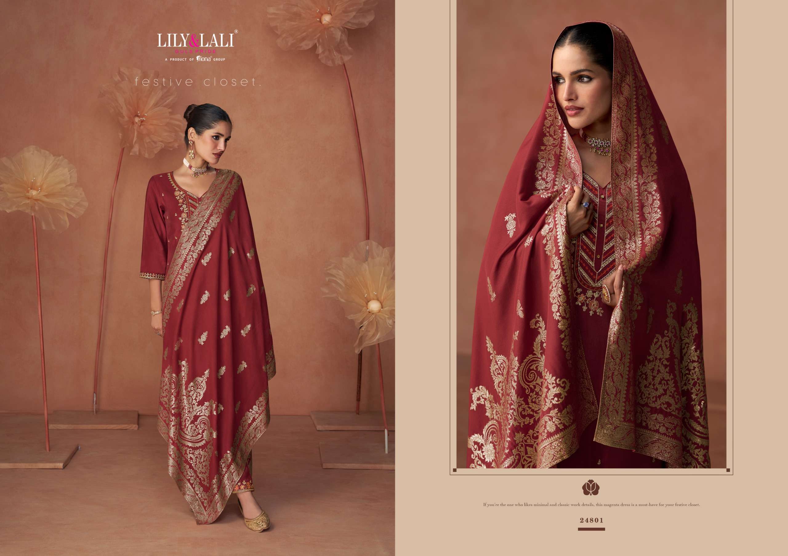LILY AND LALI SHINY VISCOSE EMBRIDERIES KURTI COMBO SET