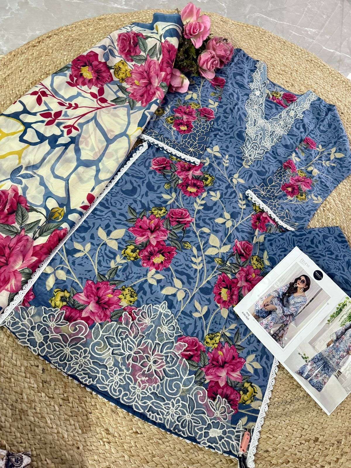 MEHBOOB TEX DESIGN NO - 1525 - 1531 PURE COTTON PRINT EMBROIDERED SELF PATCH WORK PAKISTANI SALWAR SUIT
