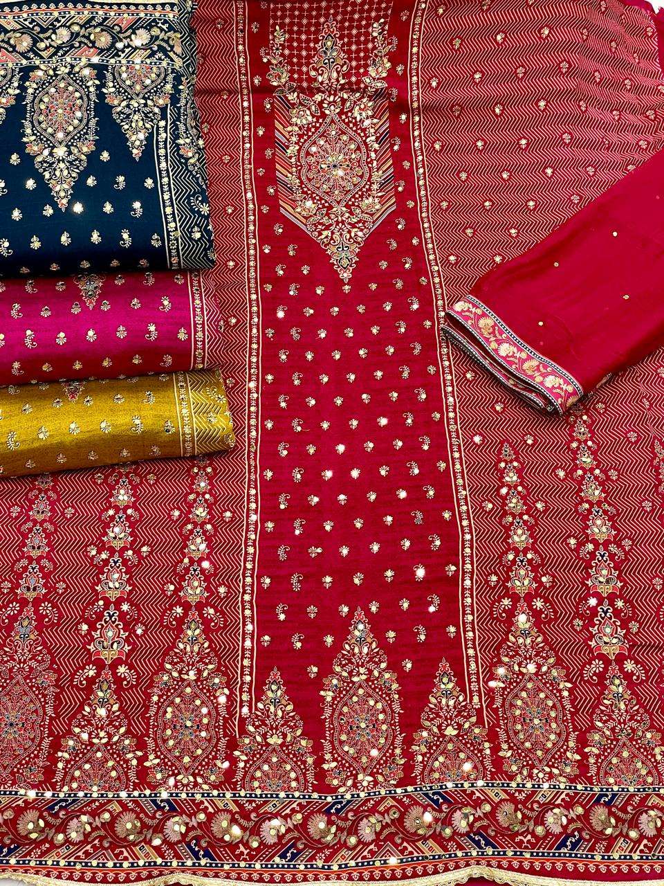 MF HEER VISCOSE HEAVY HAND WORK DESIGNER SUIT