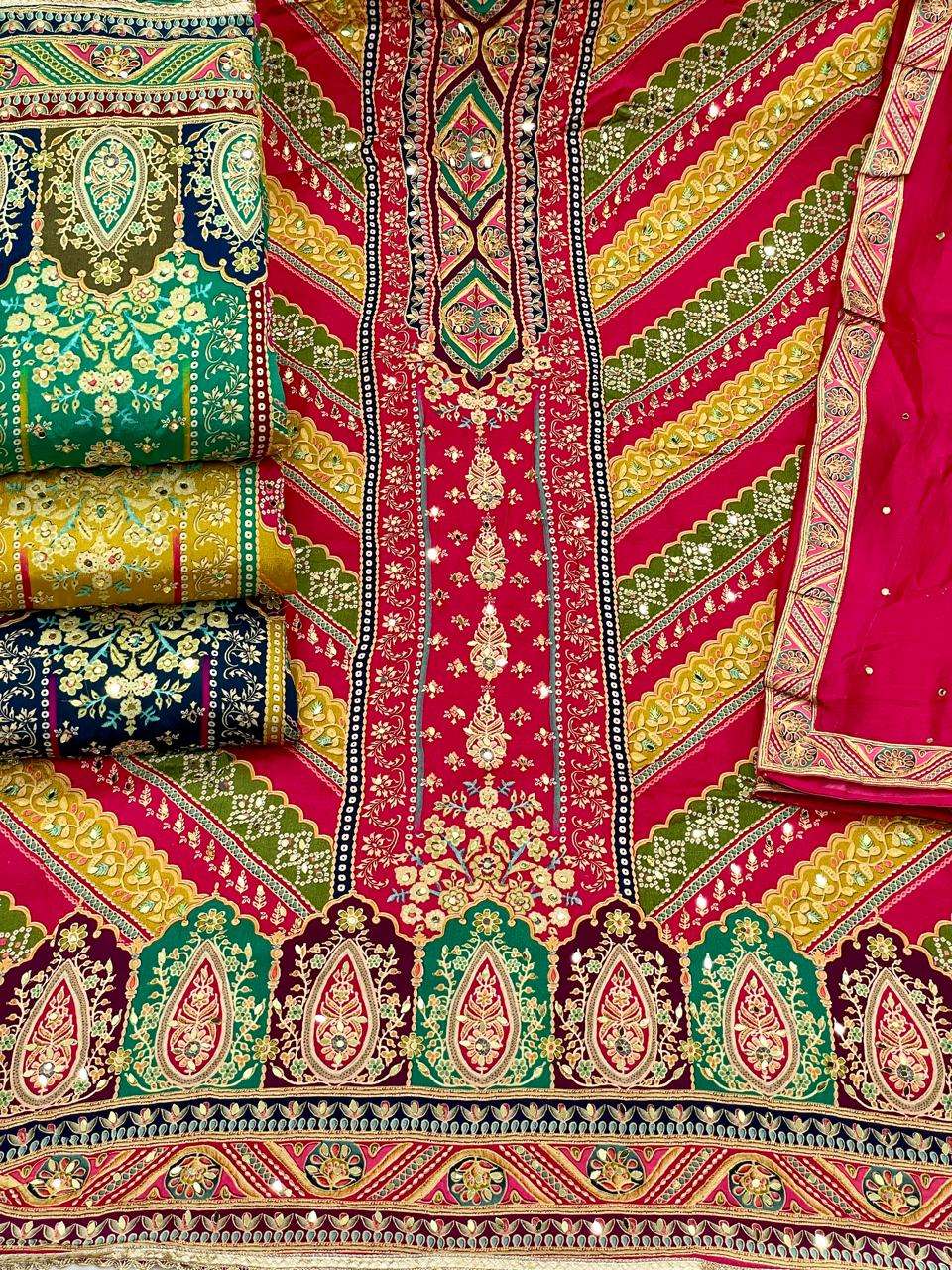 MF HEER VISCOSE HEAVY HAND WORK DESIGNER SUIT