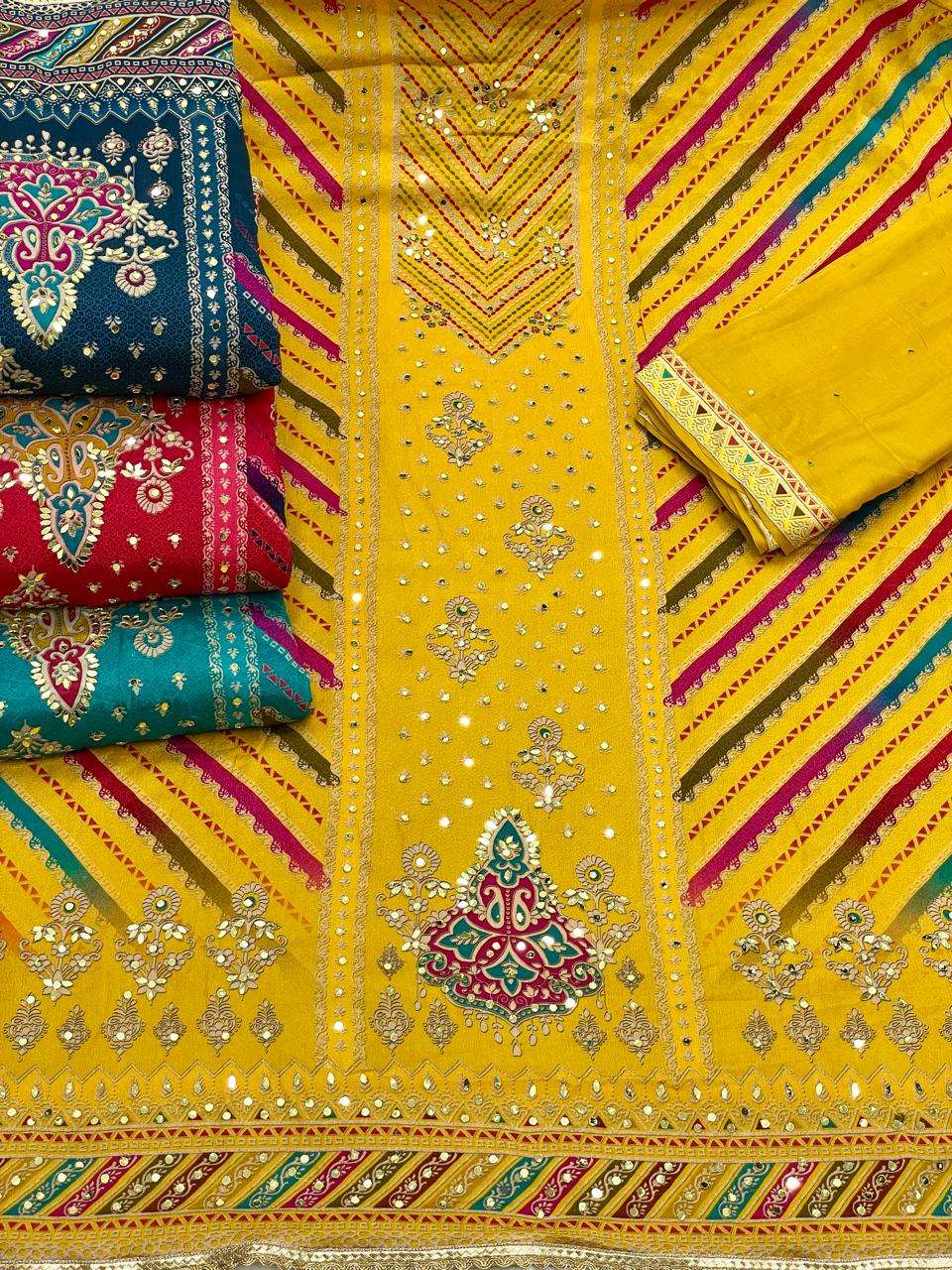 MF HEER VISCOSE HEAVY HAND WORK DESIGNER SUIT