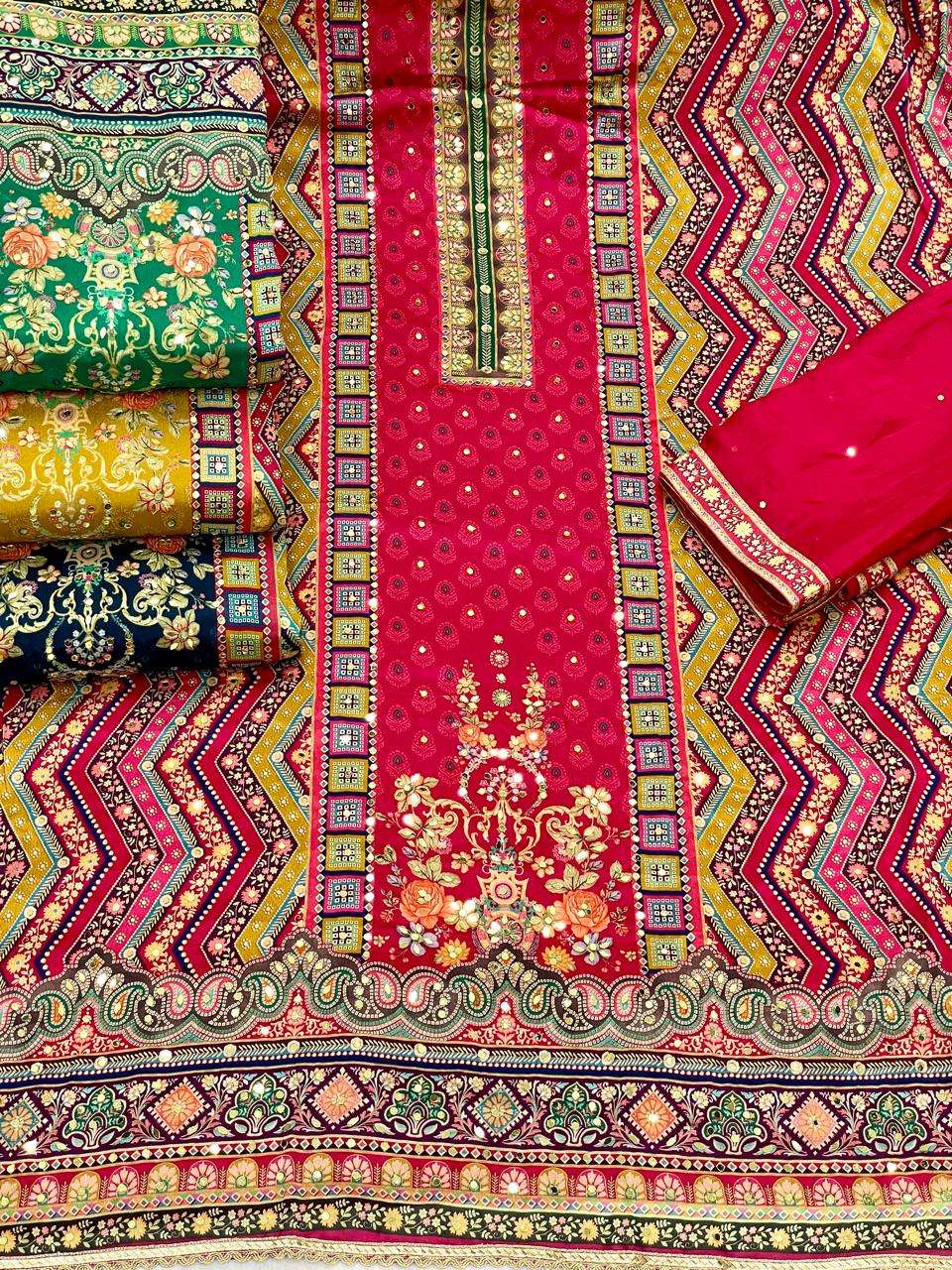 MF HEER VISCOSE HEAVY HAND WORK DESIGNER SUIT