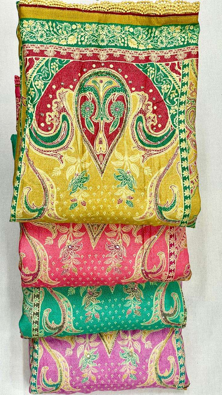 MF NON CATALOG VOL 6 VISCOSE DIGITAL PRINT WITH FANCY WORK SUIT