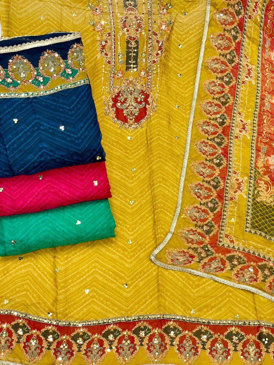 MF RANJHA VISCOSE DIGITAL PRINT WITH HAND WORKS SUIT