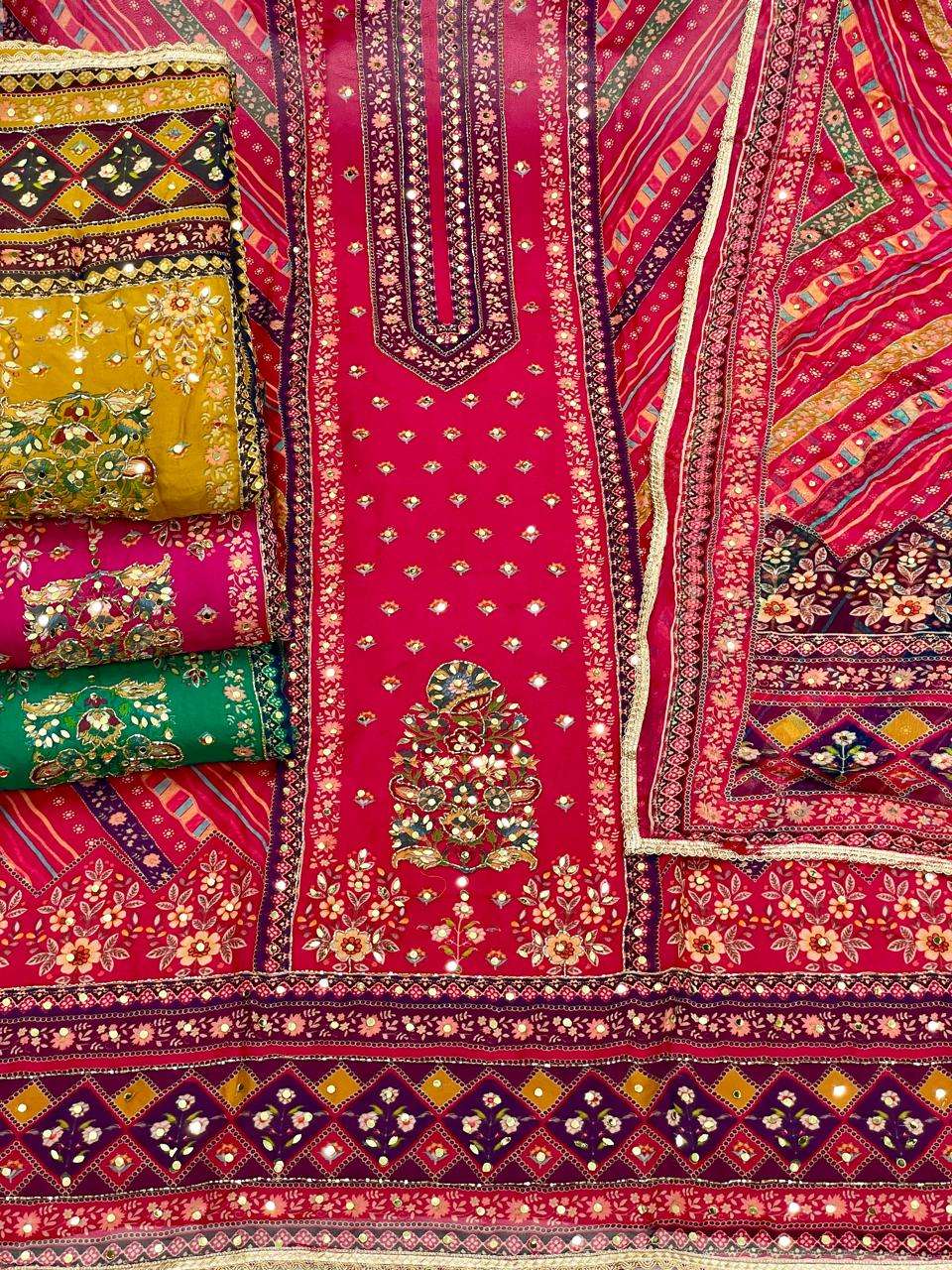 MF RANJHA VISCOSE DIGITAL PRINT WITH HAND WORKS SUIT