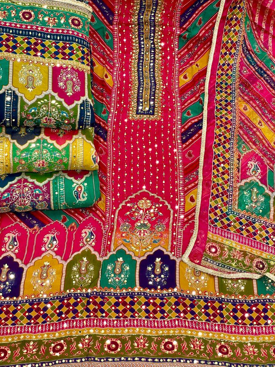 MF RANJHA VISCOSE DIGITAL PRINT WITH HAND WORKS SUIT