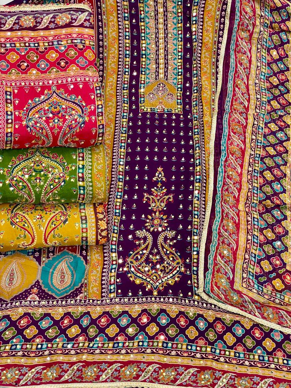 MF RANJHA VISCOSE DIGITAL PRINT WITH HAND WORKS SUIT