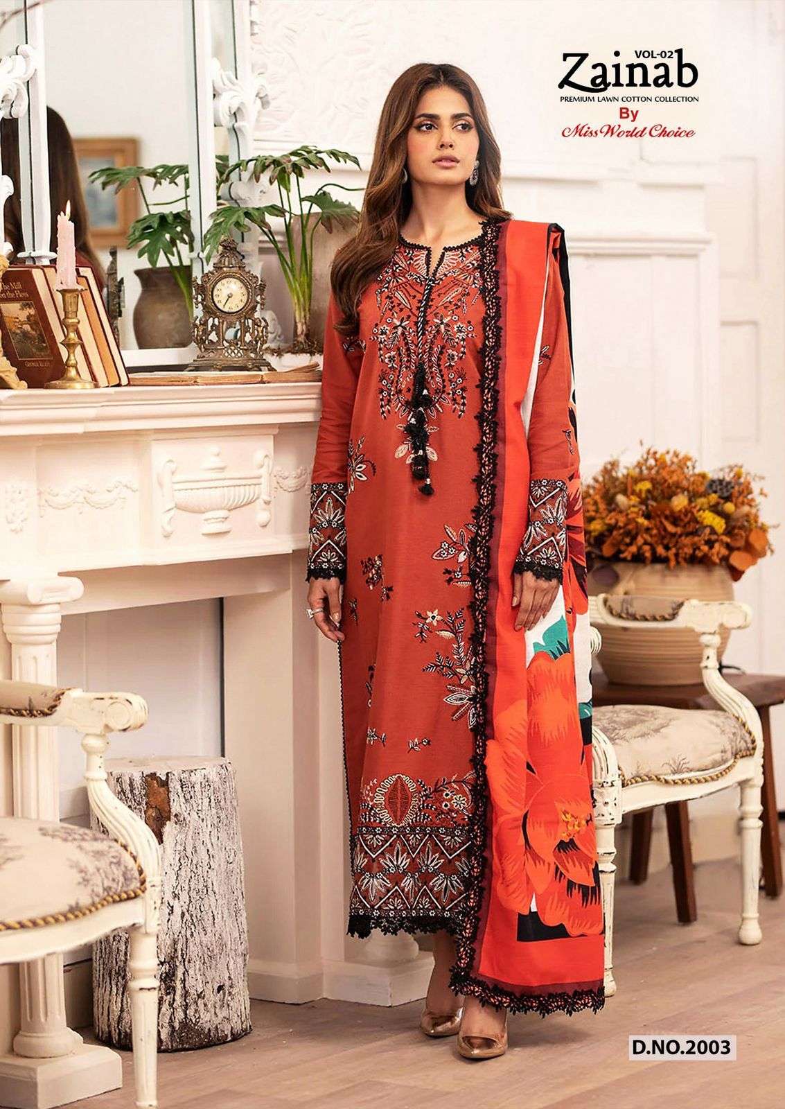 MISSWORLD CHOICE ZAINAB VOL 2 LAWN COTTON DIGITAL PRINTS SUIT