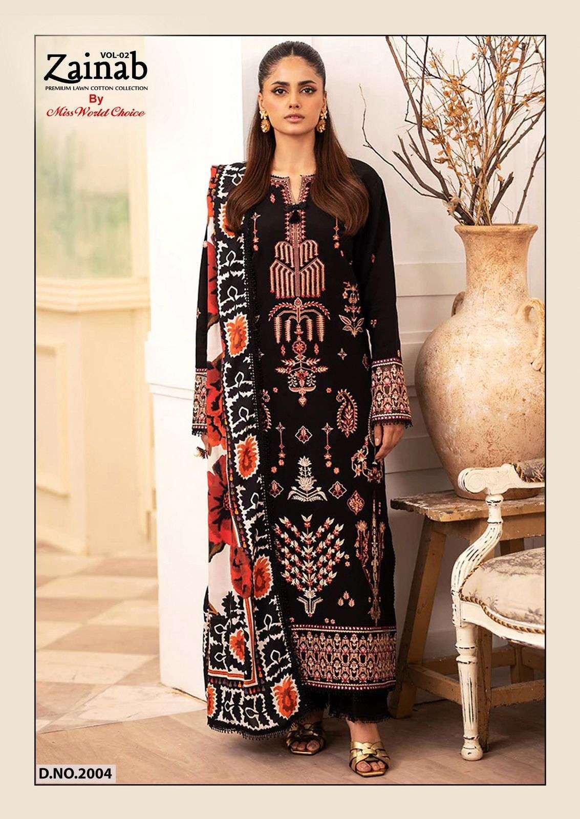 MISSWORLD CHOICE ZAINAB VOL 2 LAWN COTTON DIGITAL PRINTS SUIT
